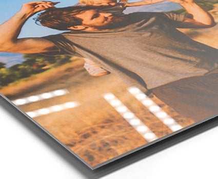 Acrylic print with glossy finish showcasing vibrant colors and reflective surface